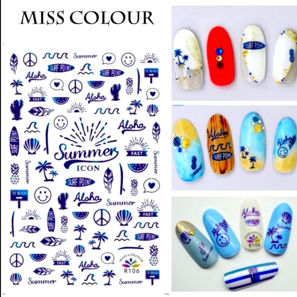 💅 Aloha Summer Peel & Stick Nail Art Stickers Mani Pedi